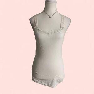 Mossimo White Lace Essentials Perfect Layering Cami Top Adjustable Straps Size M